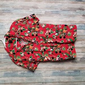 Disney mickey mouse Hawaiian button down shirt. Size medium